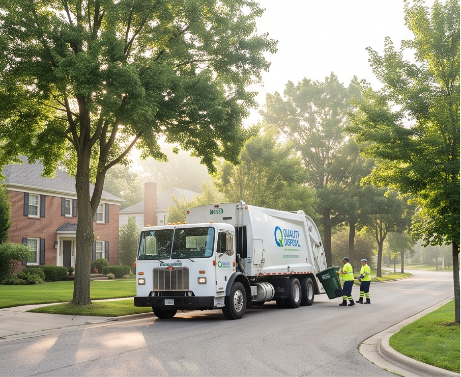 Quality Disposal crew on a residential route